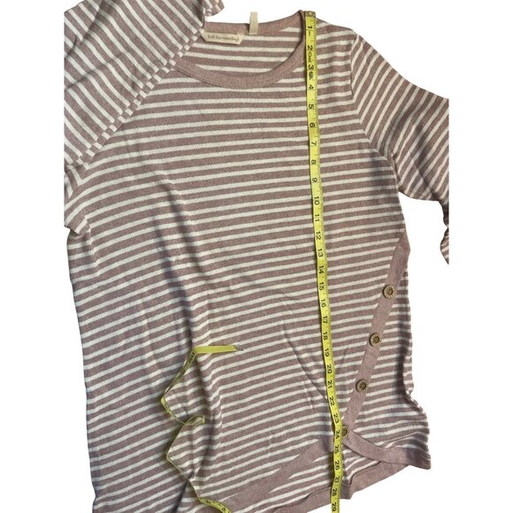 Striped Long Sleeve Top With Button Detail By Soft Surroundings - Picture 3 of 4